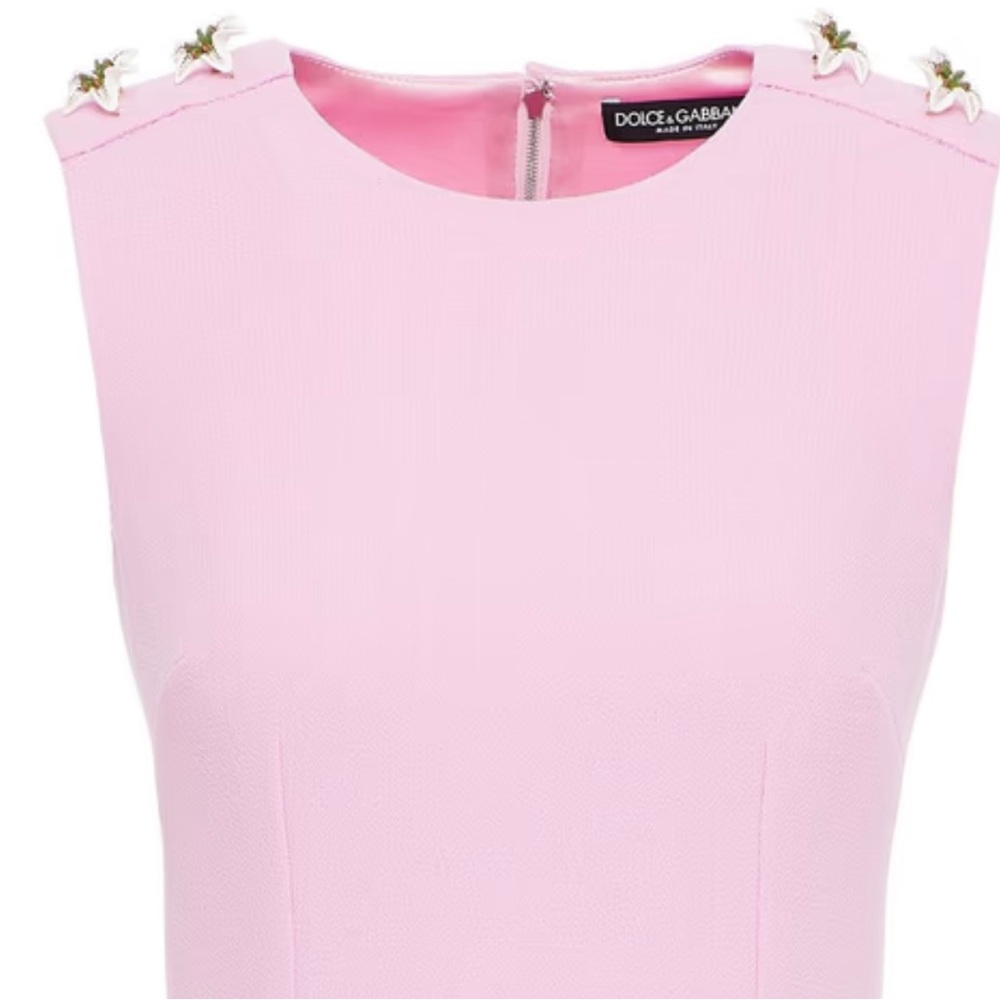 Dolce and Gabbana pink midi dress with Lily button details Lillium collection